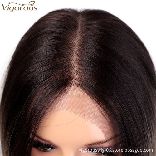 Vigorous Ombre Lace Front Wigs for Women Long Natural Straight Black to Blonde Synthetic Wig with Middle Part Ladies Wigs